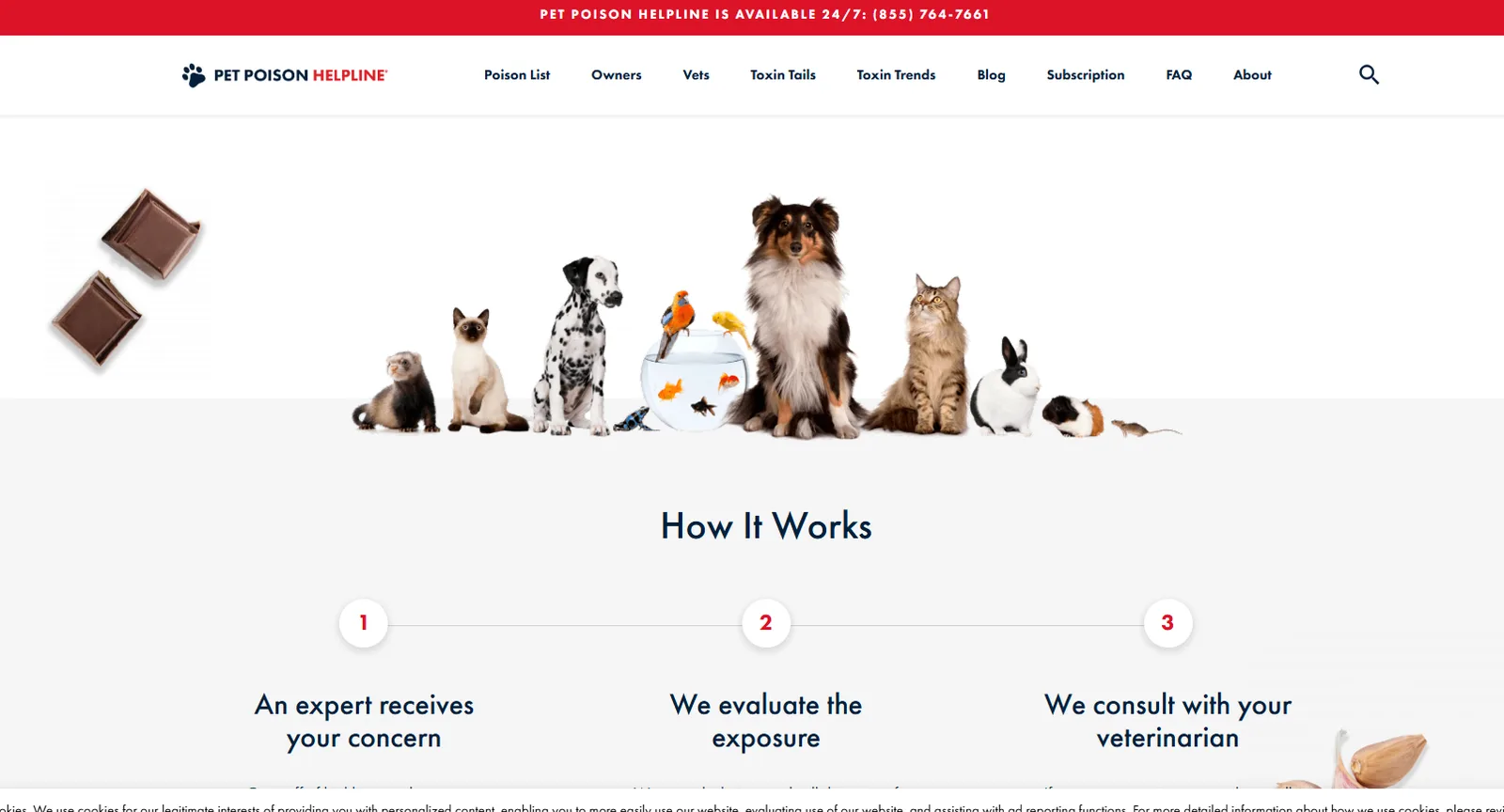 Pet Poison Helpline How It Works three-step section