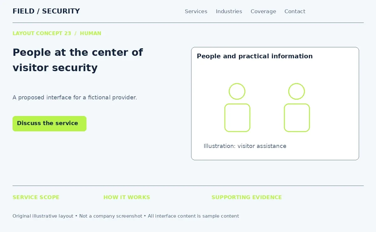 Illustrative visitor security layout that puts people at the center