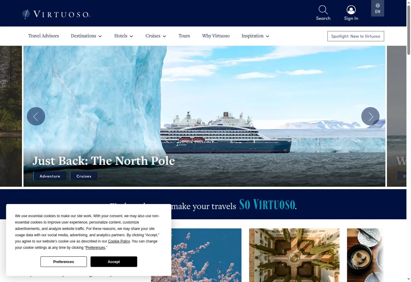 Virtuoso Just Back: The North Pole cruise story slider