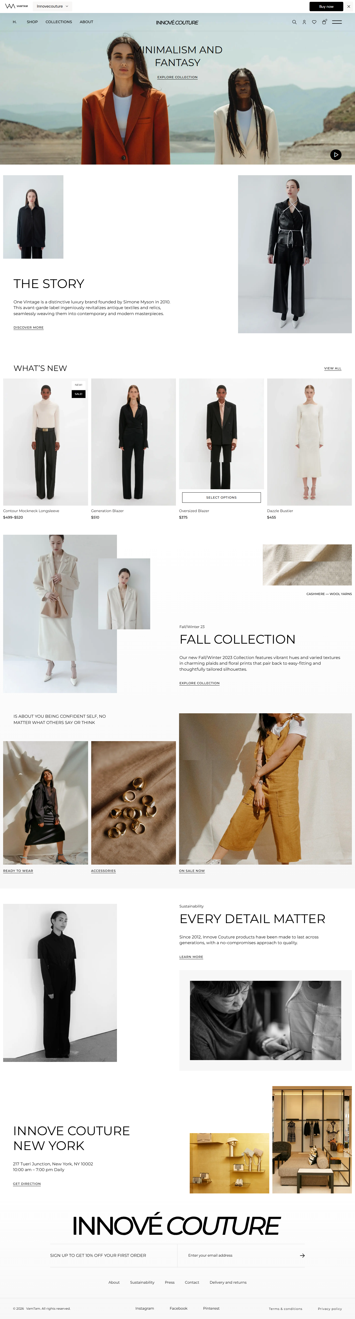 Clothing Store Website Design and Development