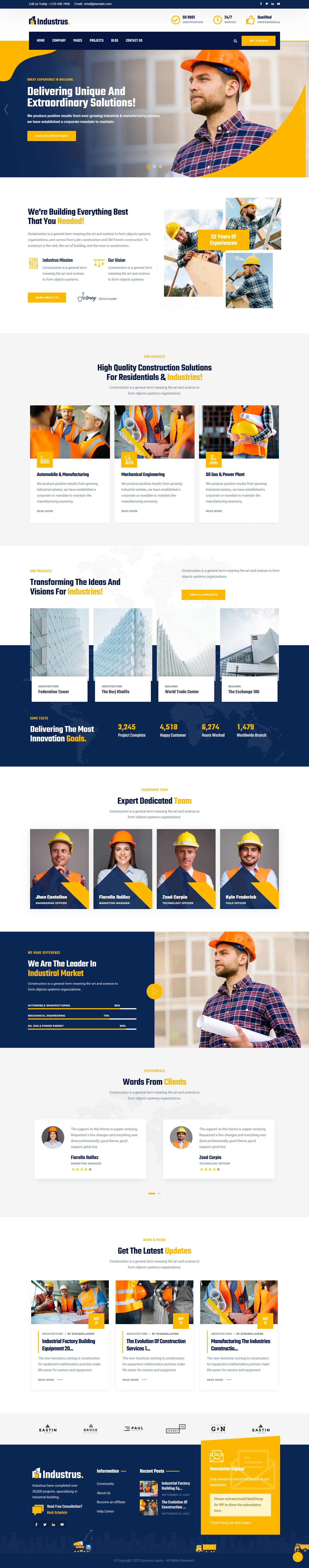 Construction Company Website Design and Development