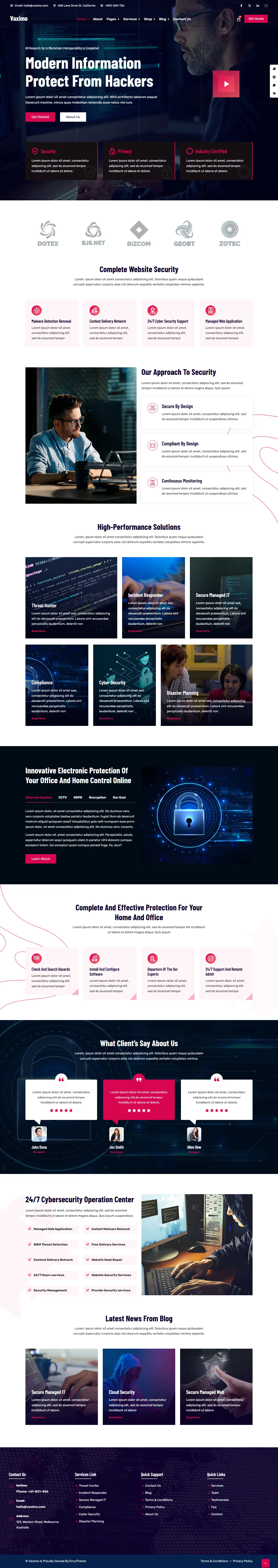 Cybersecurity Service Website Design and Development