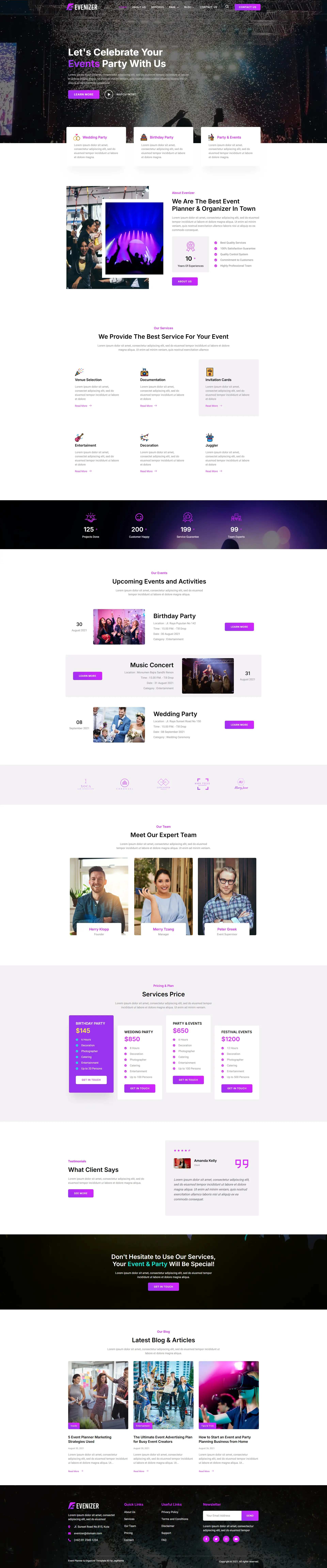 Event Management Website Design and Development