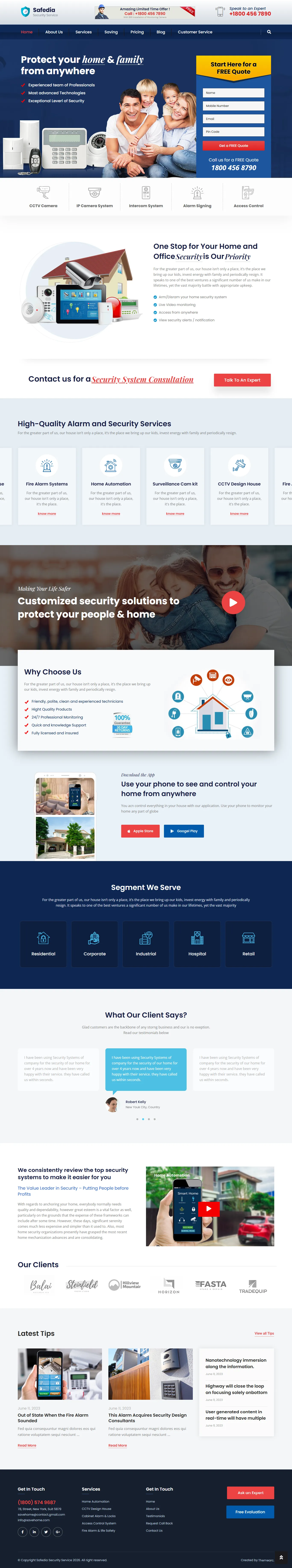 Home Security Service Website Design and Development