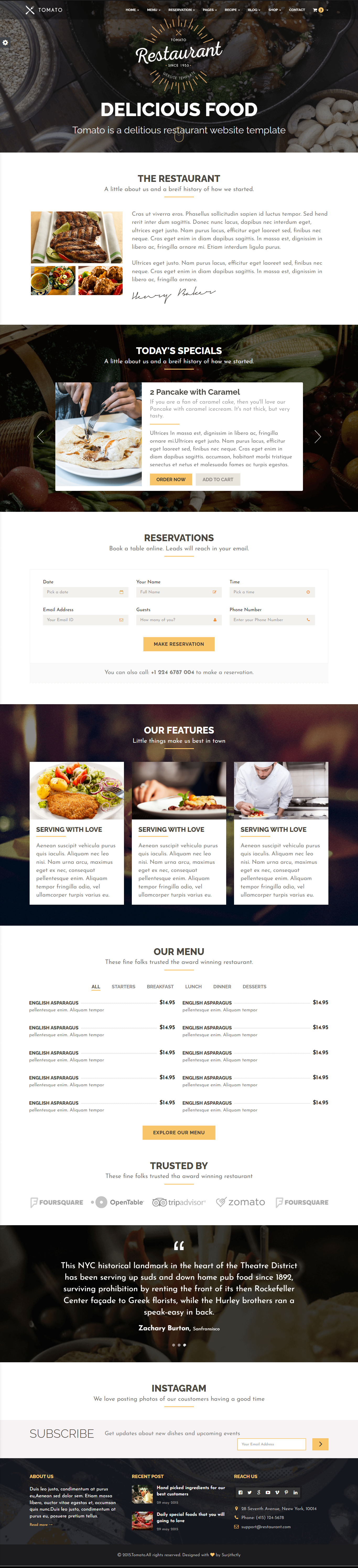 Restaurant Website Design and Development