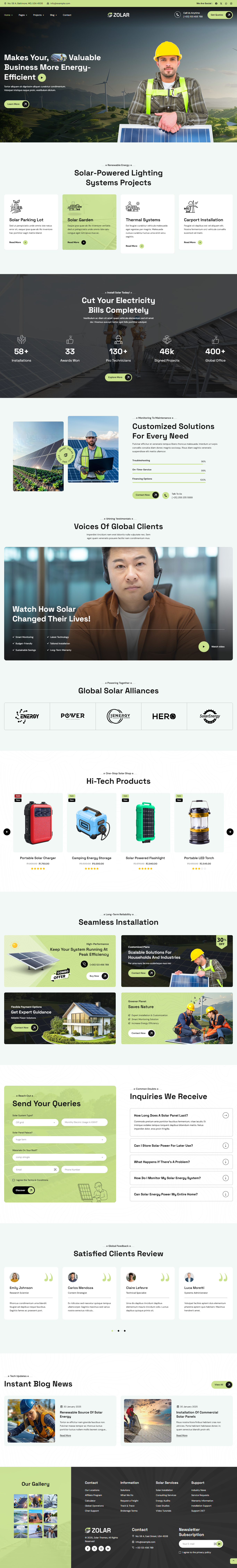 Solar Energy Website Design and Development